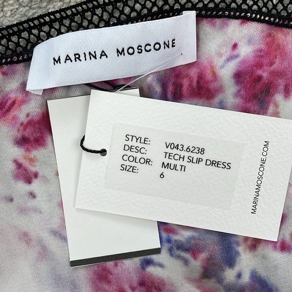 NWT Marina Moscone Tech Slip Dress Silk Blend Y2K Lace Trim Pink Multi Sz 6 - Picture 6 of 10